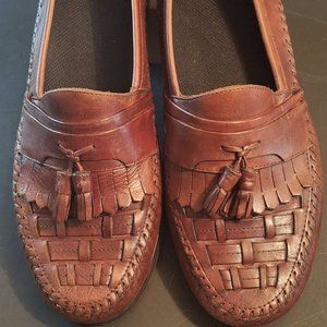 Giorgio Brutini Men Loafers Kilties Tassels Brown Dress Shoes Size 12 Medium